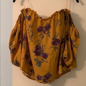 Off the shoulder floral print crop top
